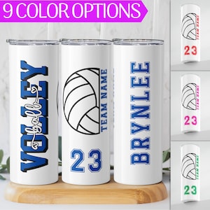 Custom Volleyball Team Gifts, Personalized Volleyball Tumbler, Girls Volleyball, Volleyball Tumbler with Lid, Volleyball Gifts For Team