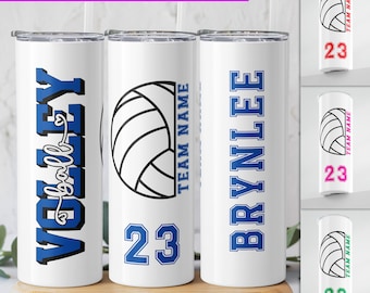 Custom Volleyball Team Gifts, Personalized Volleyball Tumbler, Girls Volleyball, Volleyball Tumbler with Lid, Volleyball Gifts For Team