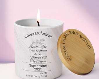 Personalized Smells Like Candle, Mother of The Groom Gift,Wedding Party Gift, Mother Of The Groom Proposal, Bridal Party Soy Wax Candle
