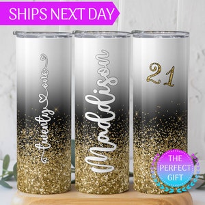 21st Birthday Gift for Daughter - Personalized Birthday Tumbler, Birthday Milestone Gift, Unique 21st Birthday Gift, Custom Party Favors