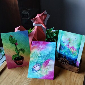 Jeu de cartes postales arc-en-ciel