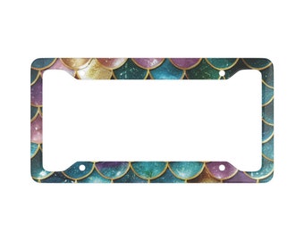 Artsy Shell Rainbow Aluminum License Plate Frame: Car Decor
