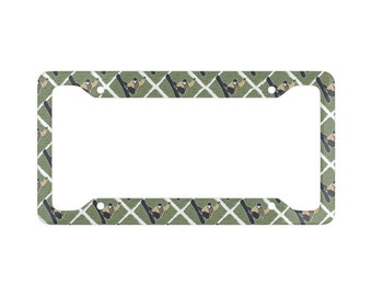 Snowboarder Aluminum License Plate Frame: Durable Car Decor