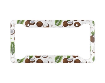 Island Coconut License Plate Frame: Universal Car Decor