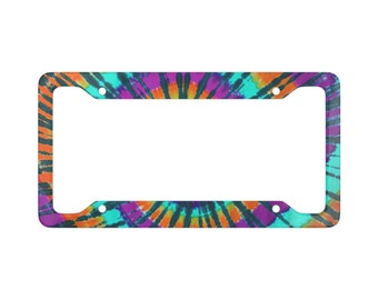 Tie Dye License Plate Frame: Universal Car Decor