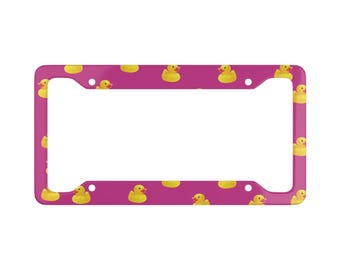 Pink Jeep Rubber Duck License Plate Frame, Car Accessory