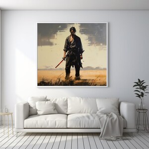 Warrior Digital Art, Japanese Style, Digital Download.