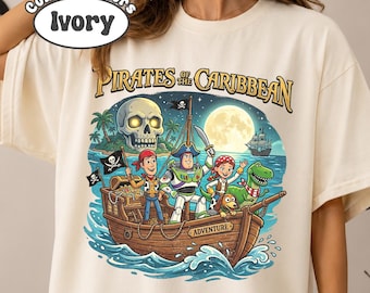 Vintage Toy Story Pirates of the Caribbean Comfort Colors Shirt, Pirates Jack Sparrow Tee, Disney Cruise Pirate Night Shirt