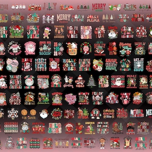 150+ Designs Christmas Bundle Png Digital Files, Merry Christmas, Santa Claus, Reindeer Sublimation Designs, Png Bundle Download