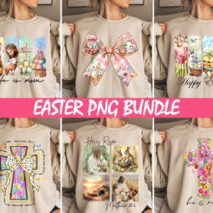 Paquete de más de 30 PNG de Pascua, Él ha resucitado PNG, Mateo 28:6, Pascua cristiana PNG, Cruz de Pascua de Jesús PNG, Versículo bíblico PNG, Pascua con purpurina PNG
