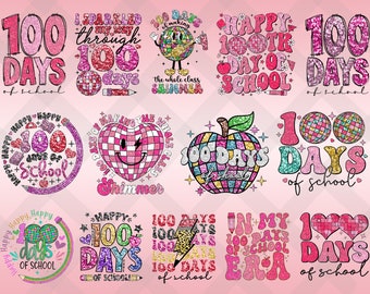 14+ Designs 100 Days of School Bundle PNG, 100th Day of School ...
