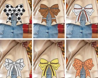 Bundle Sport Side Bow Applique Side Bow Machine Embroidery Designs Wide Ribbon Sports Girly Bow From 4 To 9 Inches Sweatshirt Seam Side Bow