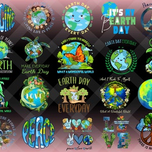 Más de 60 diseños del Día de la Tierra (PNG), Go Planet (PNG), Go Green (Ve verde), Madre Tierra, Sé amable con nuestro planeta, Te mereces el mundo, Salva la Tierra