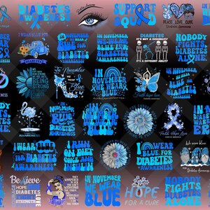 Plus de 40 designs de sensibilisation au diabète au format png, ruban bleu, png arc-en-ciel sur le diabète, cadeau pour diabétiques, en novembre, nous portons du bleu pour la sensibilisation au diabète