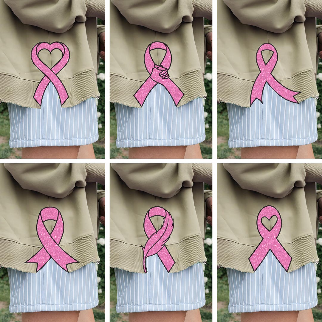 Bundle Cancer Ribbon Bow Applique Side Bow, Machine Embroidery Designs ...
