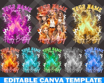 Birthday Bootleg Shirt Editable Canva Template, Party Custom DIY Tee, 90s Shirt, Face Photo Funny Party Shirt, Birthday Rap Tee Design