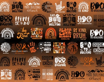 45+ Unity Day Orange Svg Png Bundle, Unity Orange Shirt Svg, Unity Day Svg, Be Kind Png, Anti Bullying, Stop Bullying, Kindness Squad Png