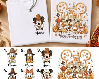 Disney 2 sided Mickey And Friends Thanksgiving Shirt, Disney Thanksgiving Fall Vibes Shirt, Disney Thanksgiving Shirt, Disneyland 2026 Shirt