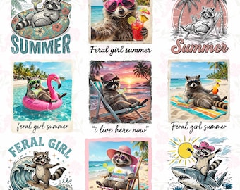 Feral Girl Summer Raccoon PNG, Funny Meme Raccoon Png, Feral Png, Cowgirl Png, Western Png, Rodeo Png, Funny Png