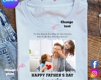 Customize Dad Pictures Canva Template, Fathers Canva Template Png, Canva Editable Diy, Happy Father’s Day Png, Gift For Dad, Digital File