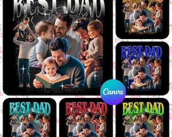 Best Dad Canva Editable Template, Father&#39;s Day Bootleg Rap Tee, Dad Bootleg Shirt Designs, 90s Tshirt Custom Bootleg Canva Template