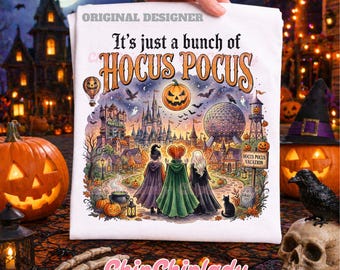Disney Halloween Comfort Colors Shirt, Its Just a Bunch of Hocus Pocus Tee, Spooky Shirt, Sanderson Sisters Outfit, Disneyland Family Trip