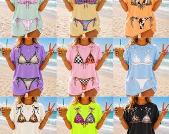 50+ Summer Bikini PNG Bundle, Faux Patchwork Summer Png, Retro Summer png, Leopard Patchwork, Lake Girl Png, 4th of July Bikini Png