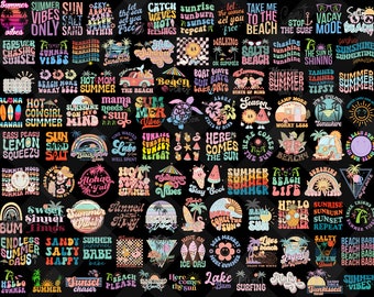 100+ Designs Retro Summer Bundle Png, Summer Beach Vibes Png, Summer Png, Summer Vibes Png, Trendy Summer Png, Beach, Png Designs, Retro Png