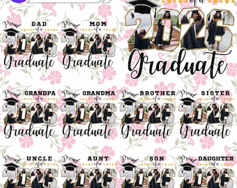Graduation Insert Photos Editable Canva Template, Graduate 2026 Template, Graduation Senior Canva Editable Png, Graduation 2026 Png