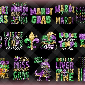 17+ Designs Mardi Gras Faux Sequin PNG, Fleur De Lis, Mardi Gras Beads Faux Glitter Fat Tuesday , Mardi Gras PNG, Louisiana, Carnival