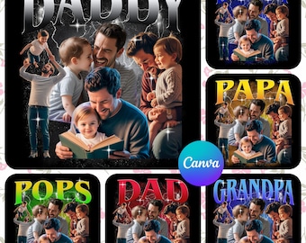 Daddy Canva bearbeitbare Vorlage, Vatertag Bootleg Rap T-Shirt, Dad Bootleg Shirt Designs, 90er Jahre Tshirt Benutzerdefinierte Bootleg Canva Vorlage