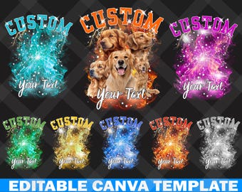 Pet Bootleg Editable Canva Template, Custom Dog TShirt Template, Pictures on Shirt PNG, 90s Retro T Shirt PNG, Face Shirt Design