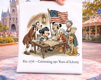 Disney Mickey and Friends 1776 Founding Fathers T-Shirt, 250 Years Of Liberty Shirt, Disney Patriotic Shirt, Magical Independence Day Shirt