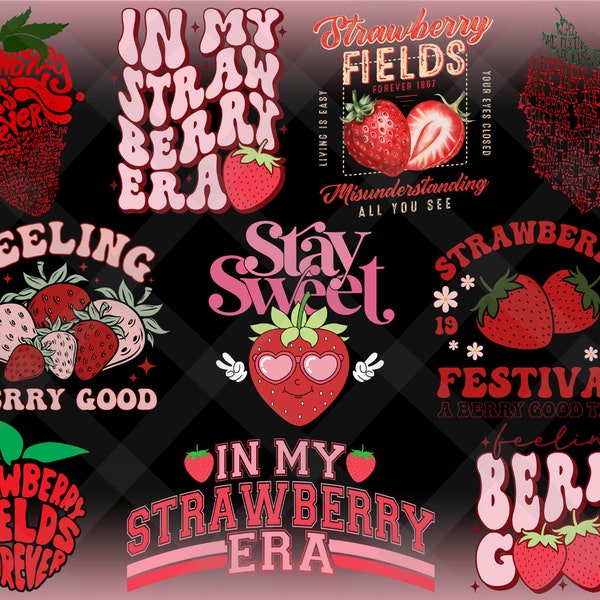 Strawberry Png Bundle, Strawberry Festival Png, Strawberry Season Png, Doing My Berry Best Png, Feeling Berry Good Png, Strawberry Vibes Png