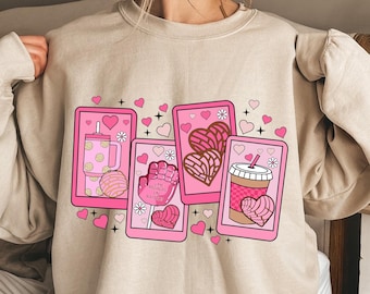 Cafecito y Chisme Valentine's Day PNG, Concha Valentine's Day Shirt Png, Candy Valentines, Valentines Png, Mexican Valentine Sublimation