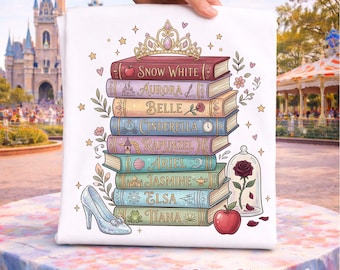 Disney Princess Book Reading Shirt, Disney Princess Characters Tee, Princess Book Club Tee, Book lover, Disney Princess Bookish Reading Tee