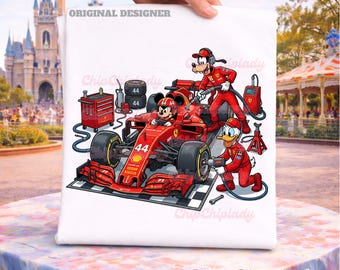Mickey and Friends Racing Pit Shirt, Disney Formula Car Shirt, Custom Goofy Donald Motorsport Shirt
