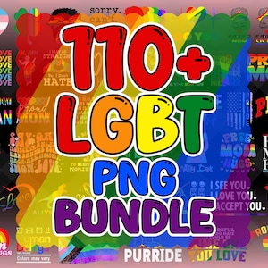 Pacchetto LGBT con oltre 110 disegni, pacchetto Png, design LGBT del mese dell'orgoglio, Say Gay Png, suoni stile Groovy Day I'm In, download sublimazione PNG