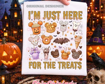 Here for the Treats Shirt, Vintage Disney Halloween Snacks Shirt, Disney Spooky Season Tee, Epcot Party Shirt, Disney Halloween Group Shirt