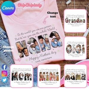 You Are The Whole World Mother&#39;s Day Canva Template, Mama Designs, Best Mom Canva Template, Custom Mom Canva Frame, Digital File
