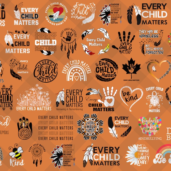 45+ Designs Every Child Matters Svg Bundle, Orange Day 2023 Svg, Kids Matter Svg, Indigenous Awareness Svg, Save Children Quote