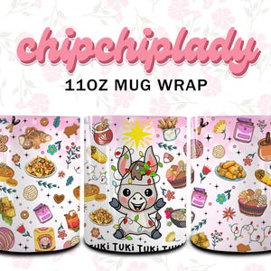Christmas 11oz Coffee Mug Wrap PNG, Christmas Coffee Mug 11oz, Christmas Calories, Mexican Christmas Png, Pan Dulce Coffee Mug