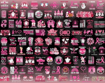 100+ Designs Breast Cancer Svg Bundle, Cancer Svg, Cancer Awareness, Pink Ribbon, Breast Cancer, Fight Cancer Quote Svg