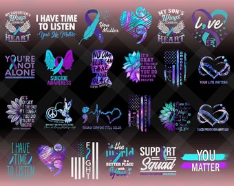 95+ Suicide Png Designs Bundle, Suicidal Prevention Png, Ribbon Suicide Depression Png, Mental Health Png, Prevention Suicide Awareness Png