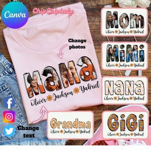 Mother&#39;s Day Canva Template, Mama Designs, Best Mom Canva Template, Custom Mom Canva Frame, Digital File