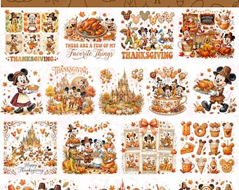 Unique Mouse Fall Thanksgiving Png Bundle , Fall Vibes, Mouse And Friend Thanksgiving, Autumn Png, Tis The Season, Mouse Pumpkin Spice Png