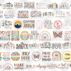 60+ Christian Png Bundle, Bibel Vers Png, Gott Jesus Png, Psalm Png, Liebe Glaube Png, Motivationszitate, religiöser Png