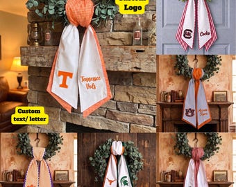 Custom Layered Team Football Wreath Sash, College Football Tailgate Ribbon, Custom University Sash, Custom House Divided Layered Team