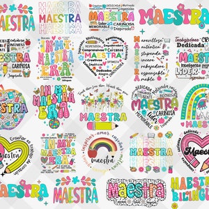 20+ Designs Retro Maestra Wort Png, Lehrerleben, Teach Love Inspire, Spanisch Lehrer, Lehrer Wertschätzung Geschenk, Maestra Schule