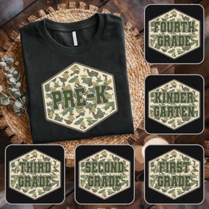 Retro terug naar school Svg Png jongens oude Camo bundel, kleuterschool Design, eerste dag Svg, pre-K tot derde leerjaar Svg, schooljongen sublimatie